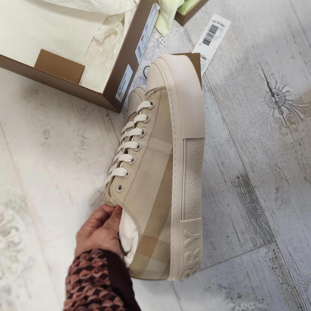 New Authentic Burberry Jack Vintage Check Platform Low Top Sneakers 41 10 - Picture 4 of 7
